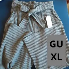 GU リブワイドパンツ XL ダークグレー