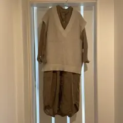 URBAN RESEARCH コーデュロイバンドカラーワンピ&ベスト