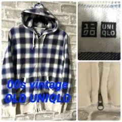ビンテージ 00s UNIQLO メンズL ダブルジップパーカー アーカイブ