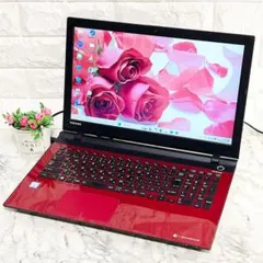 Windows11✨爆速SSDお洒落ノートパソコン赤✨カメラ薄型・オフィス