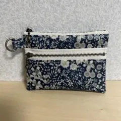 絣 藍染 ハンドメイドファスナーポーチ - メルカリ
