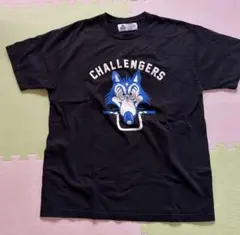 美品CHALLENGERチャレンジャー両面ウルフロゴTシャツ黒XXL 長瀬智也