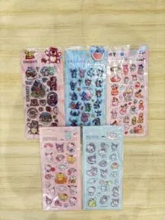 値下げ中　3D ドロップ　シール　5種　セット　サンリオ