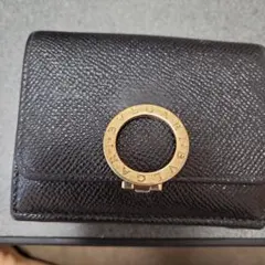 BVLGARI 三つ折り財布 ブラック ゴールド金具のサムネイル