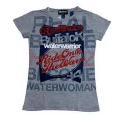 美品リアルビーボイスTシャツMグレー赤紺プリントロゴ春夏薄手タグ付未使用のサムネイル