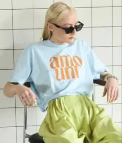 MAISON SPECIAL 半袖Tシャツ amount ライトブルー　水色