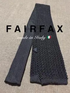 【美品】FAIRFAX／フェアファクス／シルクソリッドタイ／グレー／Italy製