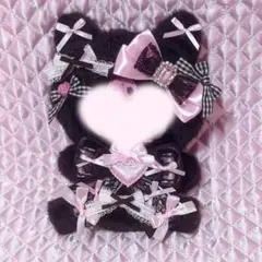 おすわりぬい服 ピンク 黒 ♥ リボン 15cm - メルカリ