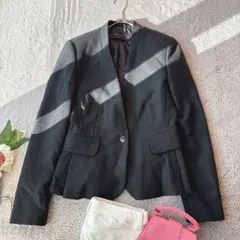 美品(XS)ザラ/ZARA/ペプラムテーラードジャケット/黒/羽織り/上着