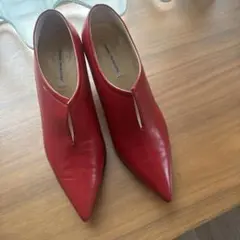 FABIO RUSCONI レッド ポインテッドトゥパンプス