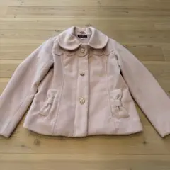 子ども服　コート　ピンク　女の子　140 ピンクビーンズ　薄ピンク　使用品　古着