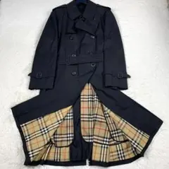 美品　バーバリーロンドン　トレンチ　羊毛　ベルト　黒