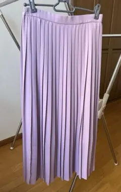 ユニクロ シフォン プリーツ ロングスカート ピンク S