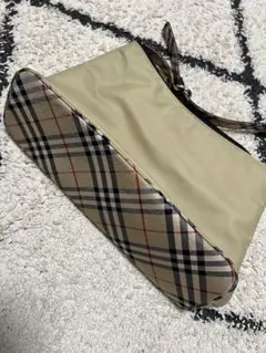 バーバリー ブルーレーベル ショルダーバッグ ナイロン ベージュ