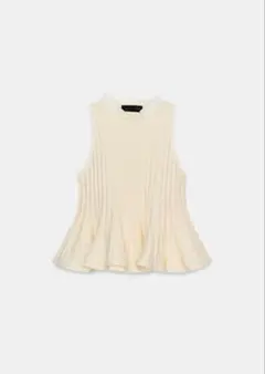 ZARA　リブニットペプラムトップス S ZARA リブニットペプラムトップス S - メルカリ