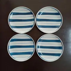 【サントリー】金麦 青と白のストライプ皿 4枚セット