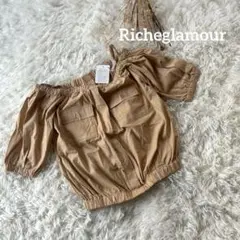 リシェグラマー✳︎ 新品 半袖トップス オフショルダー 夏 綿100 ガーリー