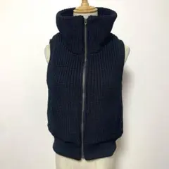 iCB アイシービー ネイビー ハイネック ニットベスト S