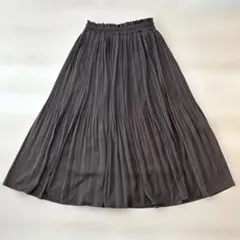 【美品】レイカズンフェバリ プリーツロングスカート ブラウン ウエストゴム Fのサムネイル