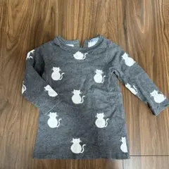 jacadi 猫柄 長袖カットソー 12M 70 80