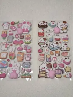 スイーツキャラクターシールセット 2シート　お尻ぷくぷくシール　流行り　シール帳