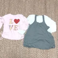 トップス チュニック ワンピース３点セット90無印、ユニクロ