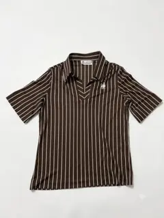 LANVIN ランバン ストライプ スキッパーシャツ ブラウンのサムネイル
