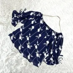 新品未使用❗️【パンプキン】花柄、刺繍カットソー ウィラーゴスリーブ