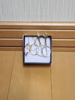 pepe／ゴールドトーン フープピアス 4ペアセット＊発送時箱無し