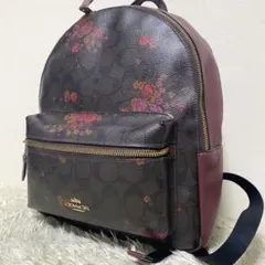 COHCH コーチ✨ バックパック シグネチャー ローズ 花柄 リュックのサムネイル