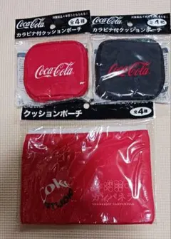 コカ・コーラ クッションポーチ、カラビナ付きクッションポーチ