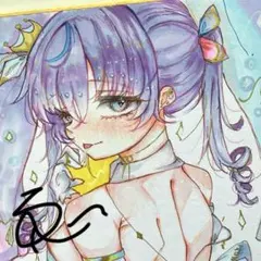 せ*て様 オリジナルイラスト 手描きイラスト 一点物 コピック 創作 原画 色紙