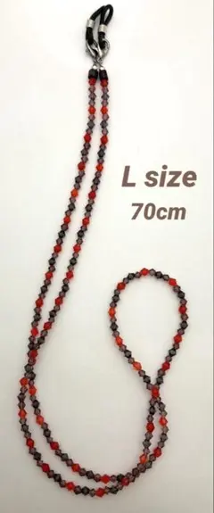 【L002】ハンドメイド　メガネ・マスクストラップ　赤！