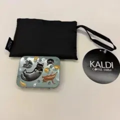 カルディ新品未使用ハロウィンネコミニ缶(ライトグリーン)オリジナルエコバッグ黒