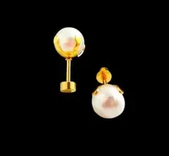 ピアス k18コーティング　あこや真珠　本真珠 ゴールド　上品　シンプ