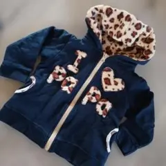 I LOVE PAPA レオパード柄トレーナー