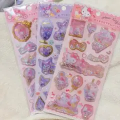 キラキラカプセルシール　キティ　クロミ　マイメロ