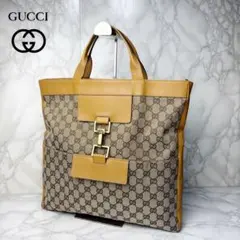 051 美品 GUCCI ハンドバッグ GGキャンバス enw6