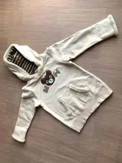 ミキハウス クマ刺繍 パーカー 120 B級品　中古
