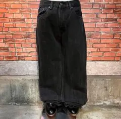 USA古着 Levi's 505 ブラックデニム ワイド ストレート アメカジ
