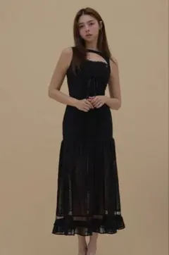 andmary Amelia lace long dress black - メルカリ