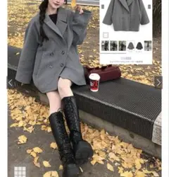 フェイクウールチェスターコート[kz570]