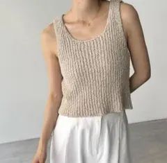 【CANAL JEAN】 El marラウンドネックニットタンク ベージュのサムネイル