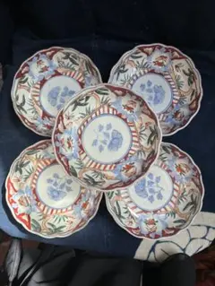 古伊万里　伊万里焼　色絵　山水画　菓子皿　蔵出し　１客 伊万里焼 古伊万里 色絵染付皿 中皿3枚 明治、大正、昭和初期