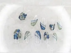 ネイル　ブルー＆グリーン　マグネット