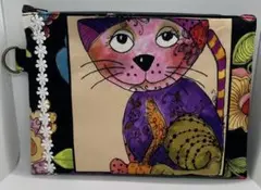 ロラライハリス。ファスナーポーチ。ぺったんこポーチ。