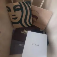 ショップ袋5枚セット スターバックス リンツ ninal等