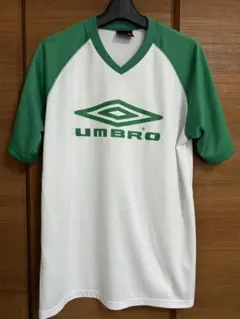 UMBRO シャツ ホワイト/グリーン　Oサイズ
