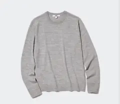 UNIQLO ユニクロ メリノ クルーネック セーター 毛 グレー 461036
