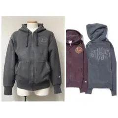 【レアコラボ】STUSSY×CHAMPION ジップアップパーカー 裏毛
